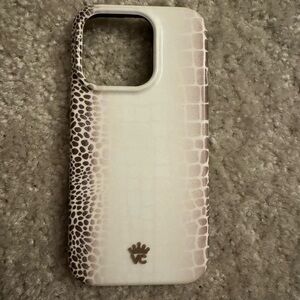 iPhone 15 pro Cream and Brown Phone Case